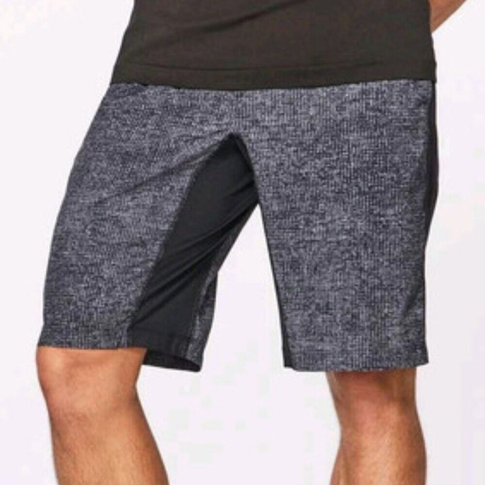 Lululemon Gridiron Starlight Men's L Black Drawstring Pocket Linerless Shorts